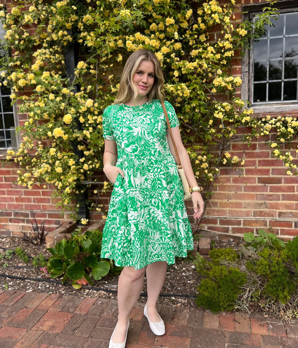 Brakeburn Green Flower Print Dress