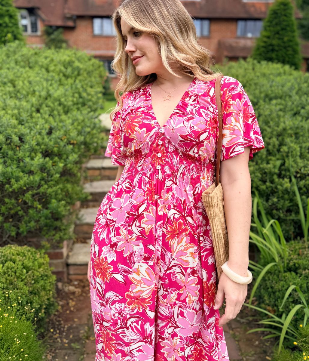 Pink Menorca Midi Dress