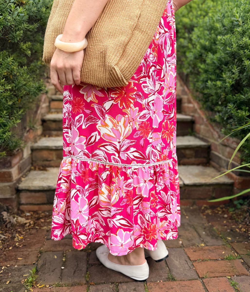 Pink Menorca Midi Dress