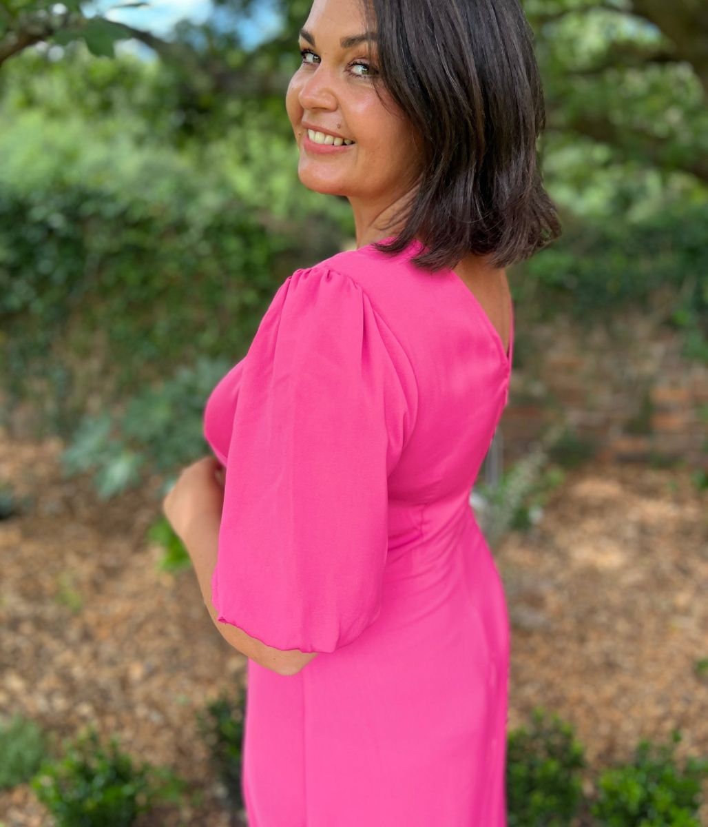 Pink Gabbie Midi Dress