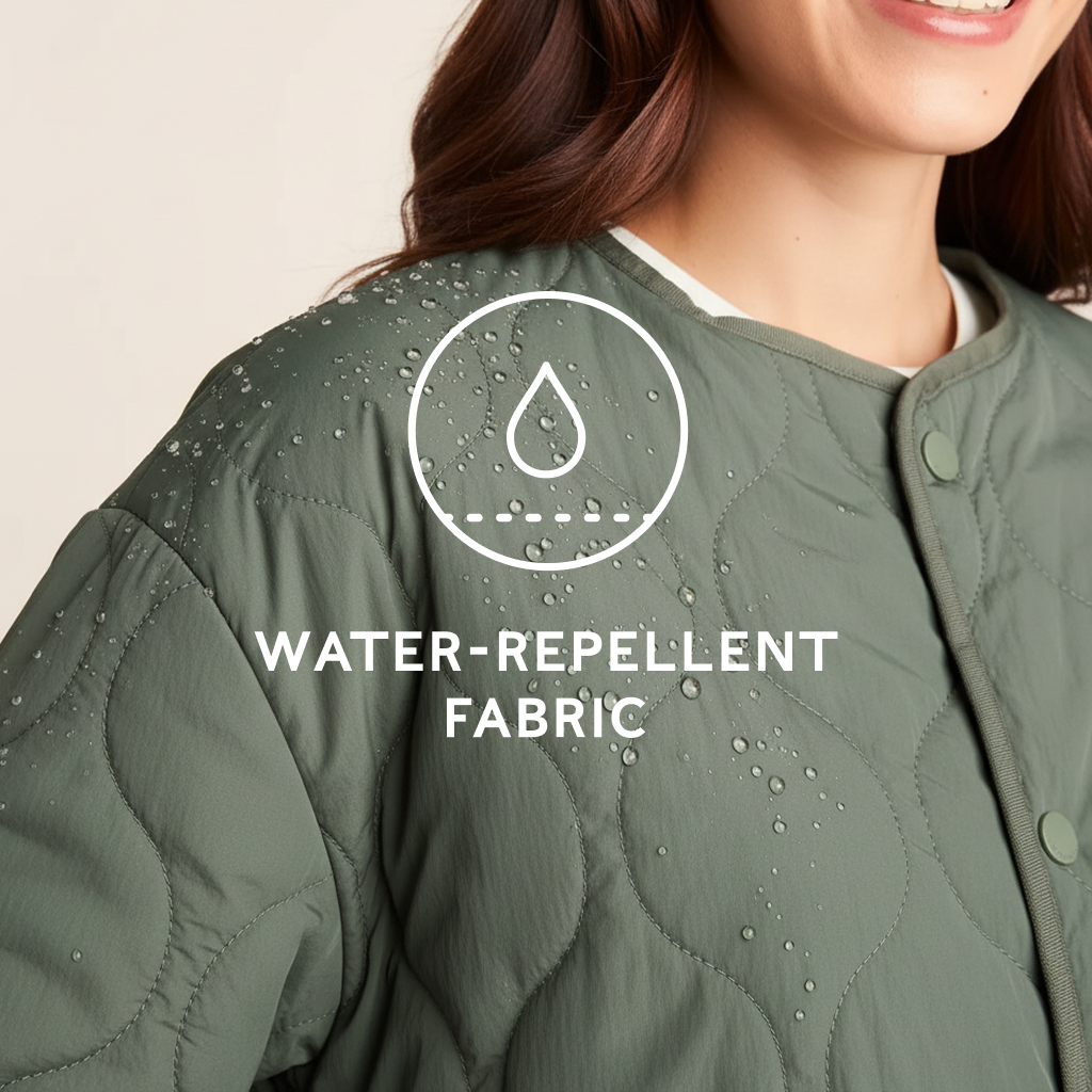 Cleadon Womens Relaxed Fit Shower Resistant Lightweight Insulated Jacket - Pale Khaki