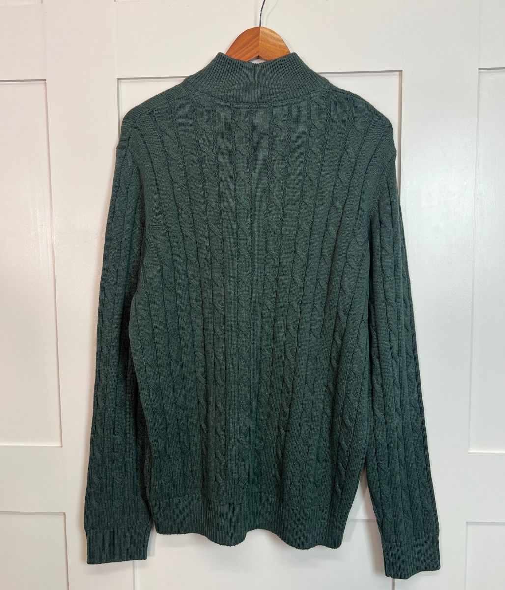 Forest Green Mens Oarsman Cotton Half Zip Jumper