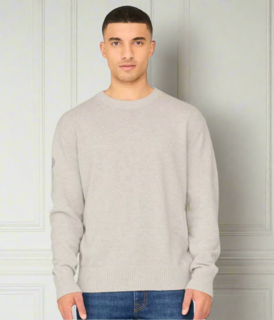 Grey Wool Blend Mens Jumper