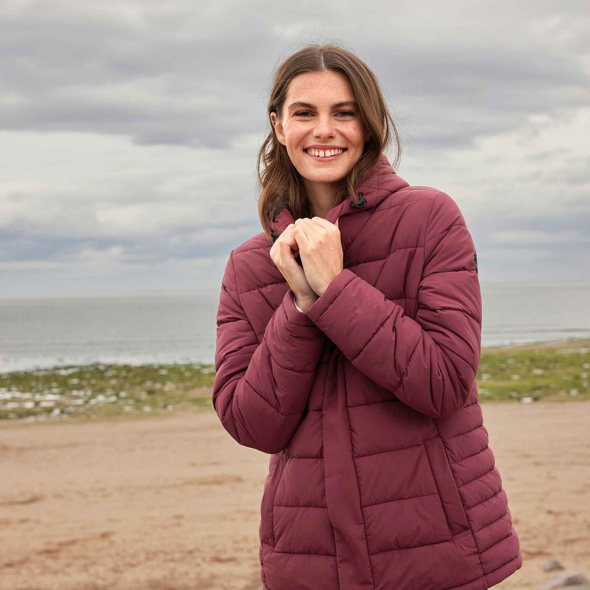 Sleight Womens Short Insulated Parka - Burgundy