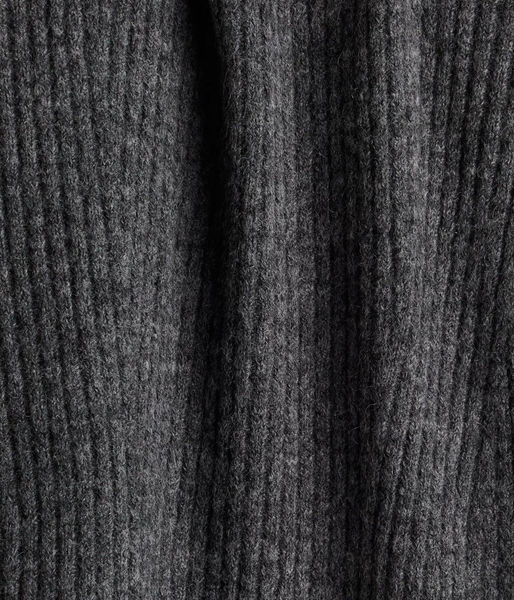Grey Off Shoulder Knitted Dress