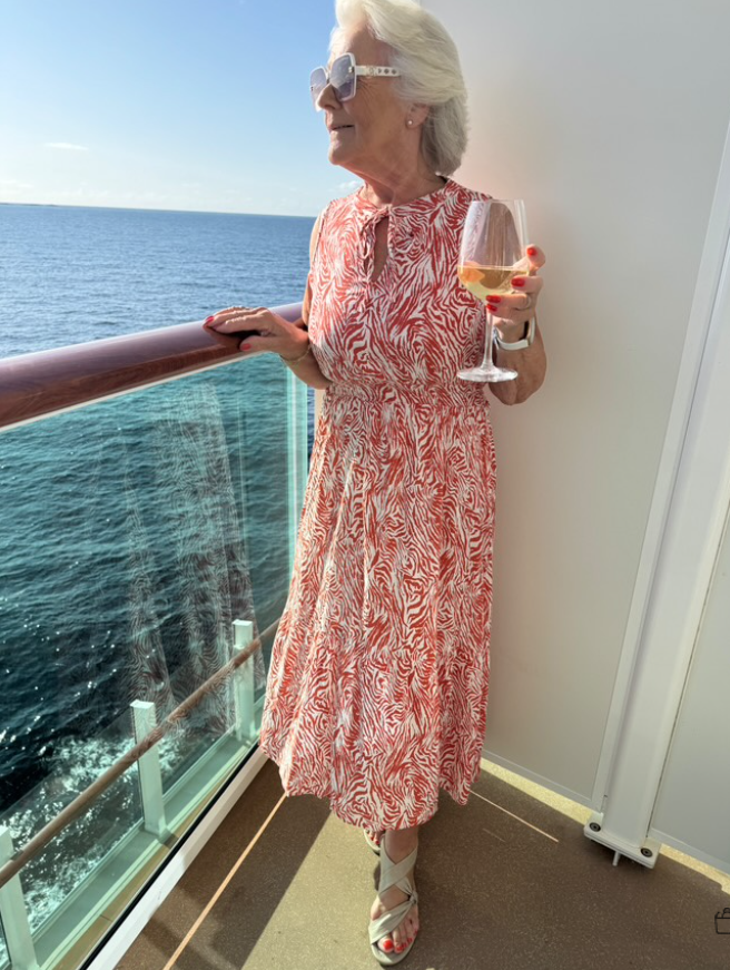 Orange Santorini Shirred Waist Midi Dress