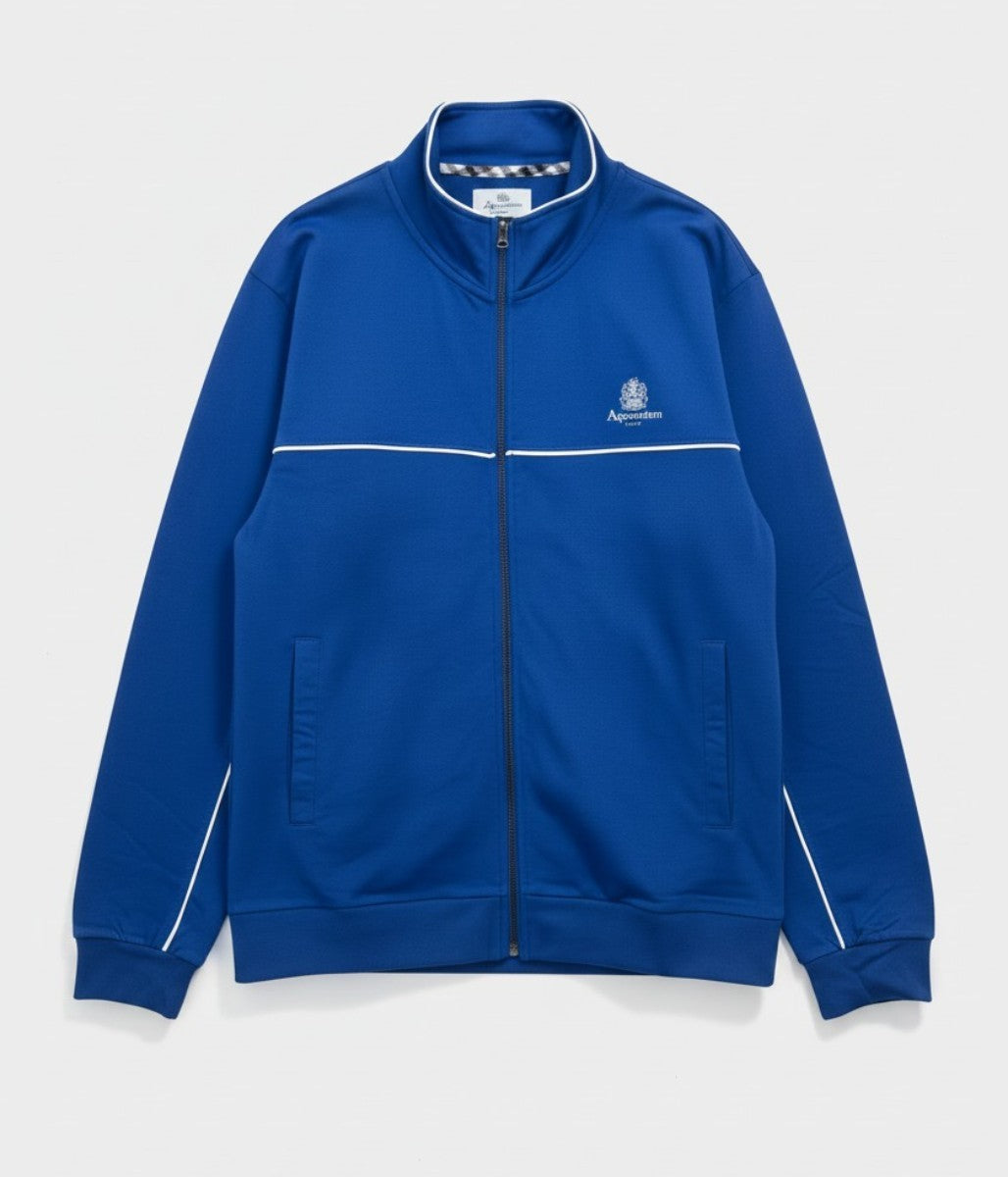 Royal Blue Aquascutum Active Piping Mock Neck Track Top