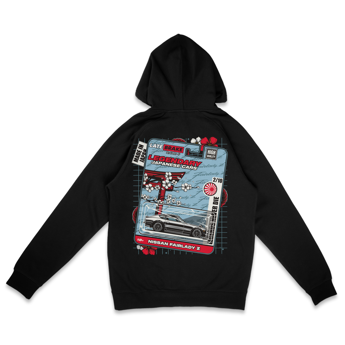 Late Brake Fairlady Die-cast Hoodie T-Shirt Car Enthusiast Tee