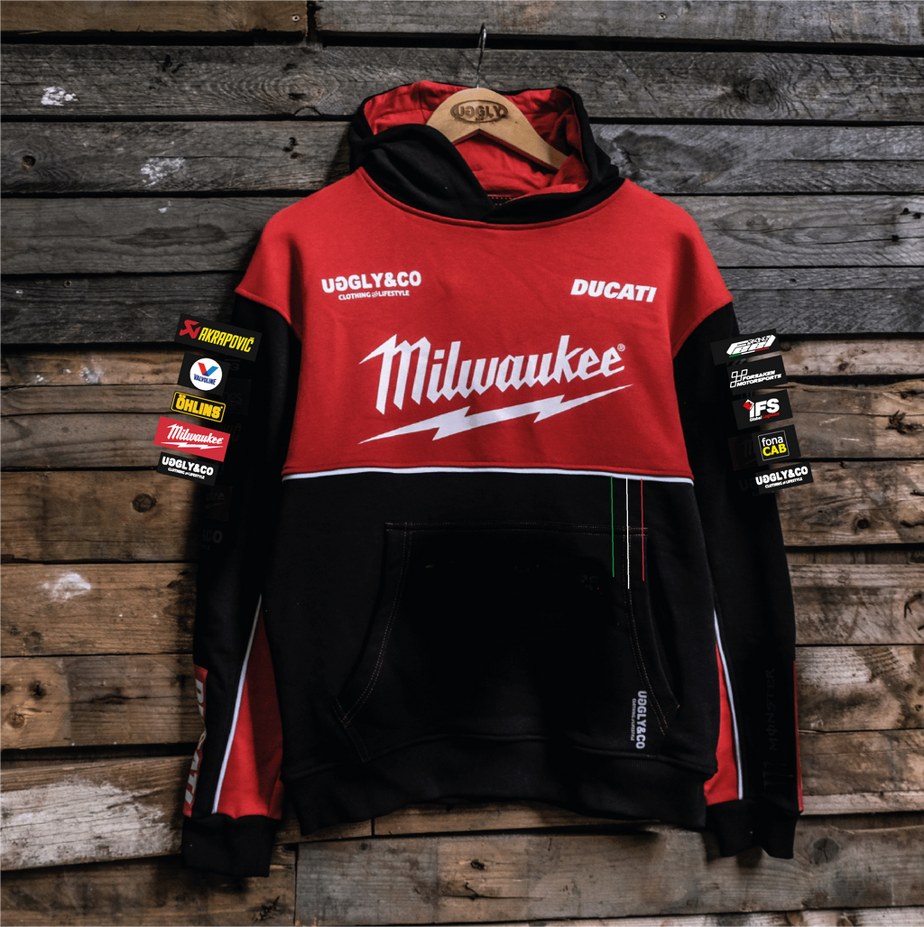 Milwaukee Ducati Teamwear Hoodie Official 2025 Heavyweight Fleece Lined