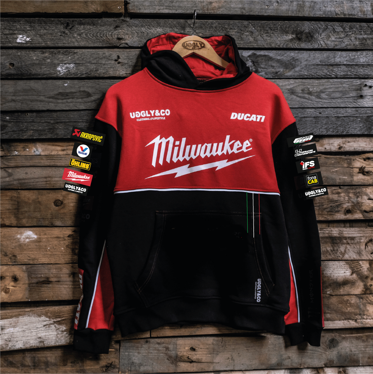 Milwaukee Ducati Teamwear Hoodie Official 2025 Heavyweight Fleece Lined