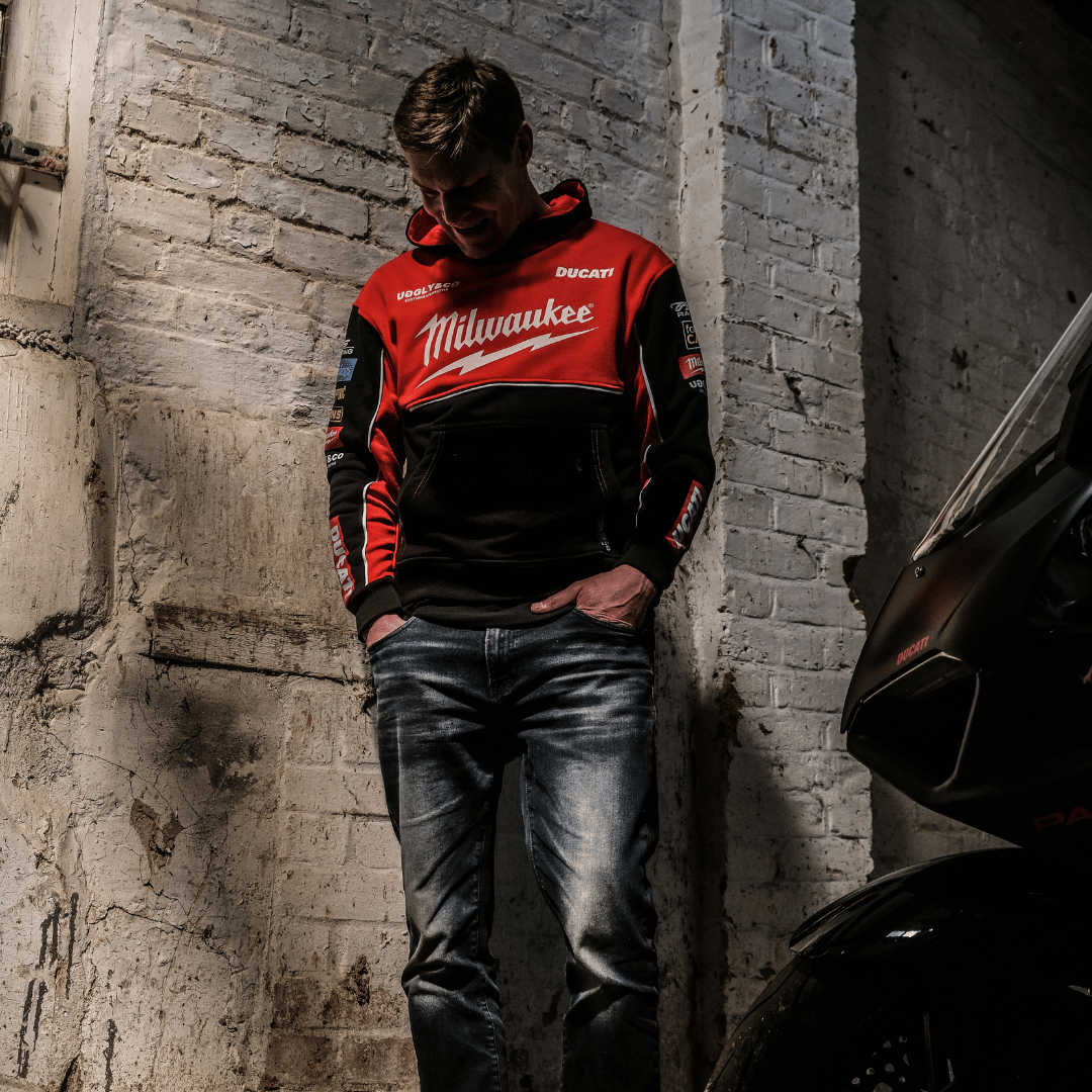 Milwaukee Ducati Teamwear Hoodie Official 2025 Heavyweight Fleece Lined