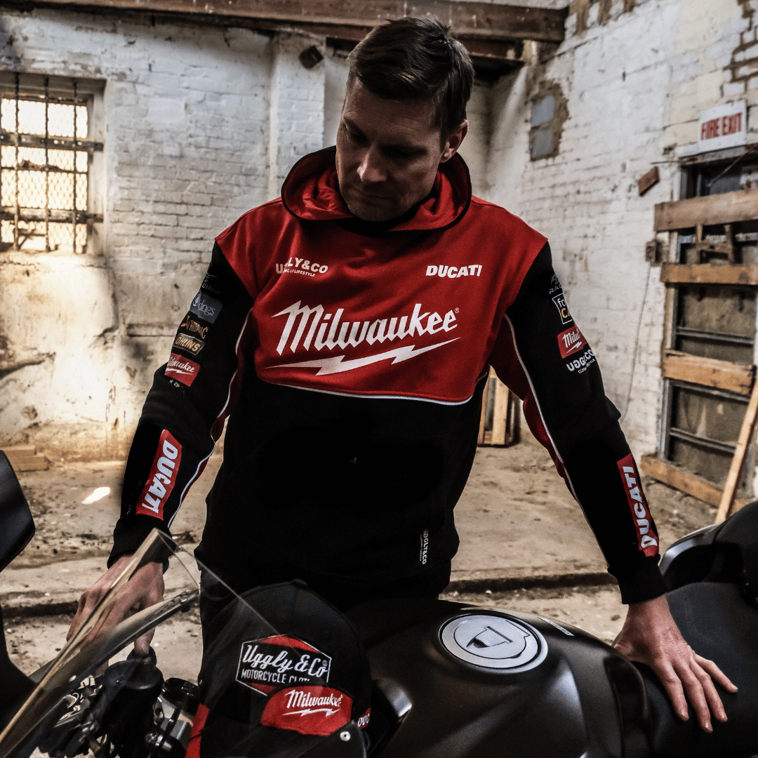 Milwaukee Ducati Teamwear Hoodie Official 2025 Heavyweight Fleece Lined